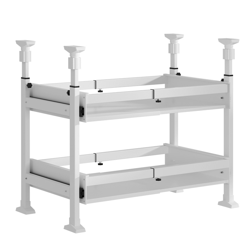 免打孔橱柜拉篮抽拉式厨房置物架下水槽分层架碗碟收纳架抽屉碗架