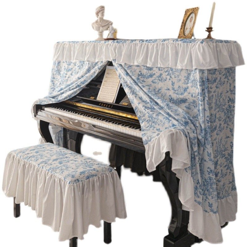 钢琴罩全罩法式复古轻奢防尘罩半罩电子钢琴盖布钢琴帘琴键盖巾