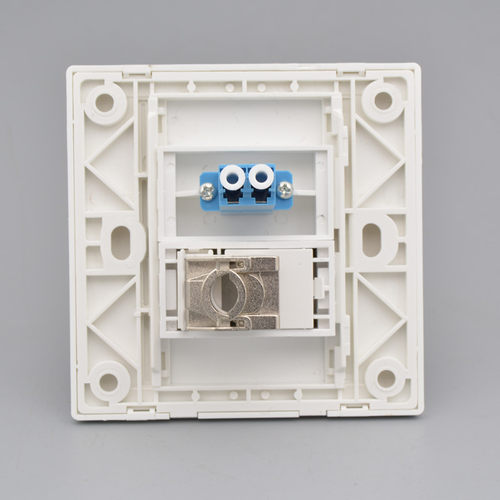 深灰色网络光纤lc面板86型六类千兆七类万兆网线插LC光钎墙壁插座