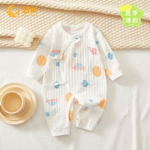 新生婴儿儿衣服a类纯棉夏季薄款连体衣52码婴幼儿宝宝夏装空调服9