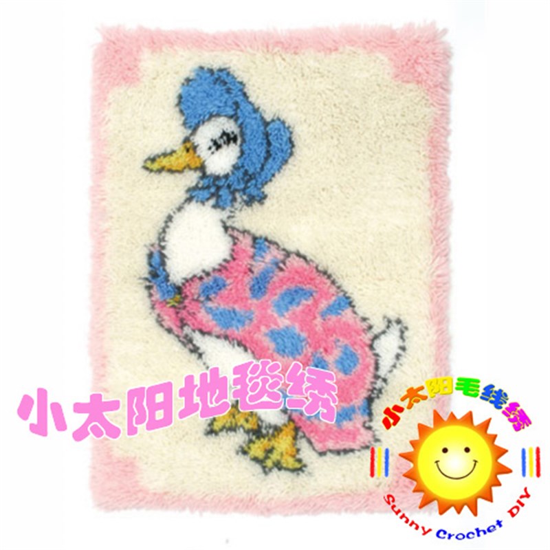 cc段段绣/毛线绣/地毯绣/绒绣/钩针绣 挂毯坐垫 天鹅