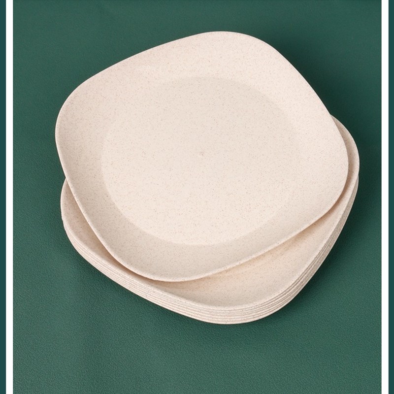 稻壳餐具可降解一次性碟子耐高温大菜碟烧烤商用酒席宴野餐大盘子