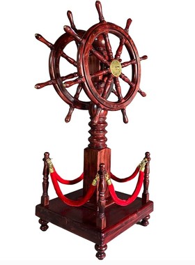 开业贺礼实木领航舵落地大摆件店铺酒店办公室客厅装饰大航海舵手