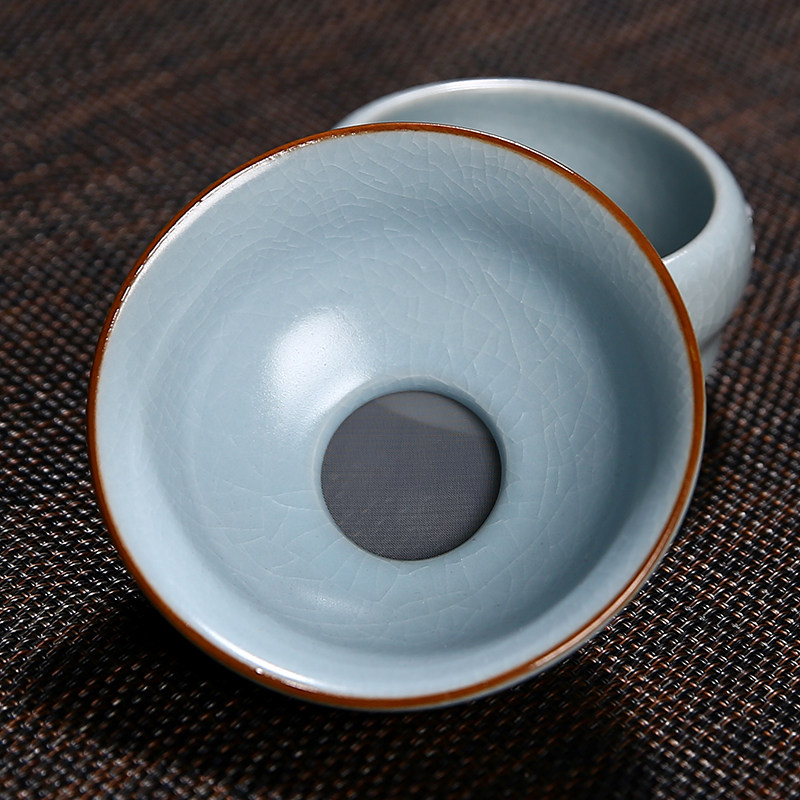汝窑茶漏茶滤陶瓷茶叶过滤器茶隔功夫茶具漏斗泡茶配件纱布过滤网,餐饮具,茶滤,淘宝优惠券,粉丝福利购,淘宝优惠卷
