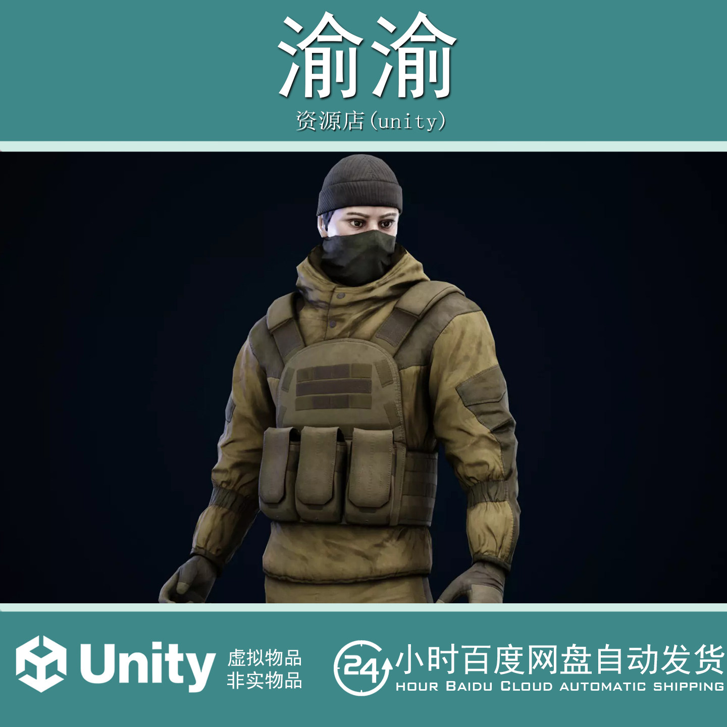 Unity Military Mercenary Bandit 1.1 雇佣军土匪士兵角色模型