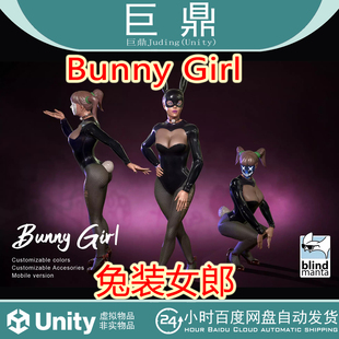Unity Bunny Girl 1.0 兔女郎面具女孩女性模型素材包