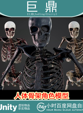 Unity Skeleton Humanoid  2.0 人体骨架角色模型骷髅带骨骼