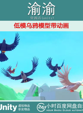 Unity Poly Art Ravens  Crows  4.1 低模乌鸦模型带动画