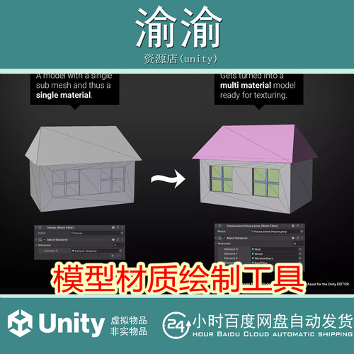 Unity Polygon Material Painter Sub-Mesh Editor1.5.2 材质绘制