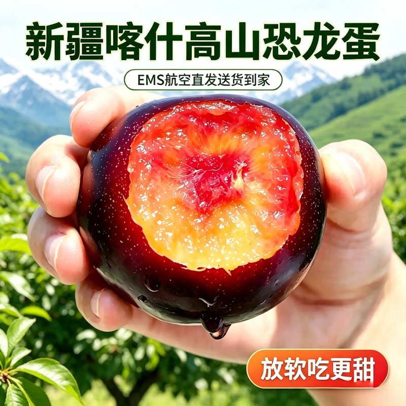 新疆恐龙蛋新疆喀什紫香恐龙蛋李子新鲜现摘现发发货EMS航空包邮