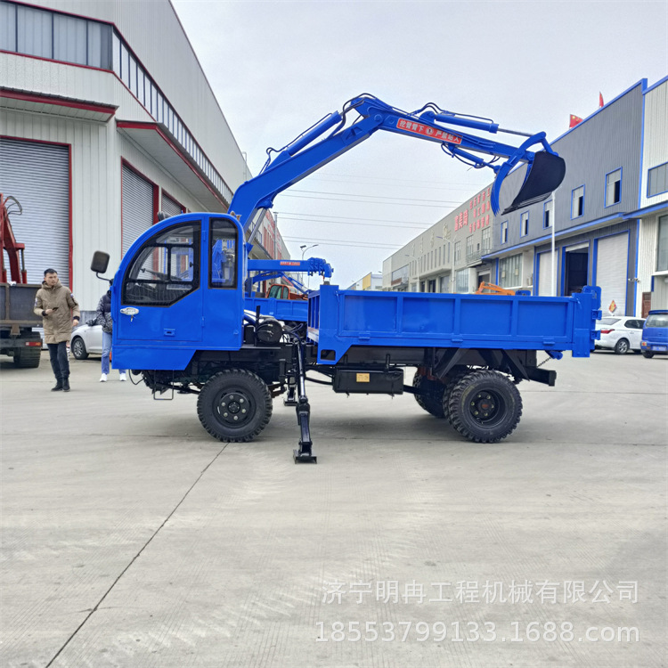 农用四不像随车挖沙石场液压自卸翻斗挖掘机 建筑工程轮胎式行走