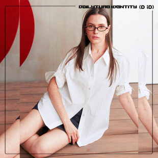 DAILY 衬衫 Anthea 口复古7分袖 26新 色织棉小格纹拼接撞色袖 DID