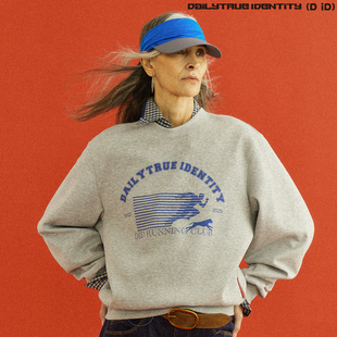 小狗跑步俱乐部 Nora 船型领双面空气层复古卫衣 DAILY DID