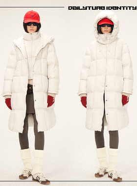 DID DAILY:Embry 假两件90白鸭绒长款泡芙羽绒服