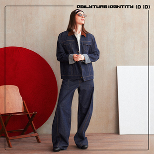 复古灯芯绒拼接色织牛仔格纹撞边牛仔夹克短外套 Mia DID DENIM