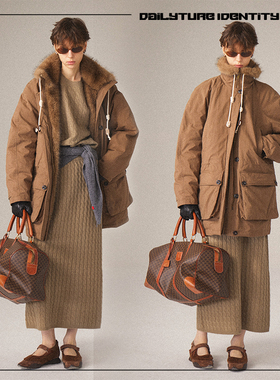 DID DAILY: Celeste 环保皮草工装90白鹅绒派克羽绒服25冬新品