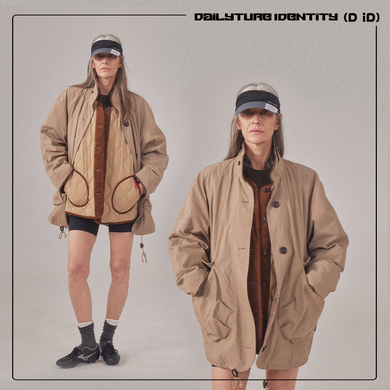 DID DAILY:Ariel2件套多穿复古巴恩风工装90白鹅绒羽绒服夹克外套