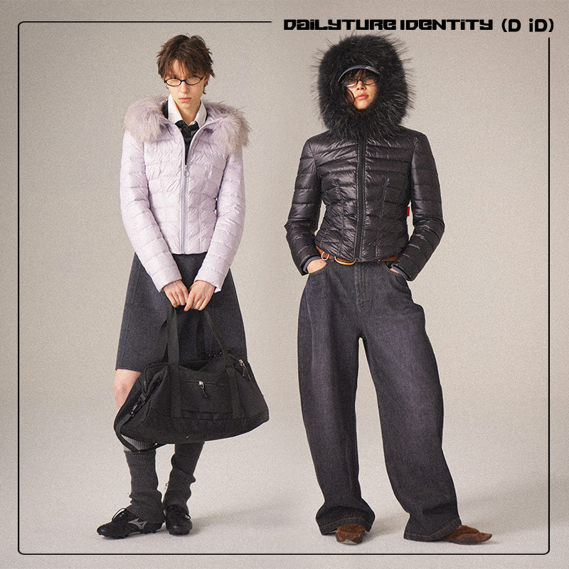 DID DAILY:Elsie 貉子毛领修身排骨三防自发热90白鹅绒羽绒服