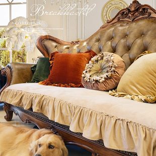 四季 通用垫沙发坐垫防滑欧式 巾高档皮防滑轻奢风沙发套罩毛绒美式