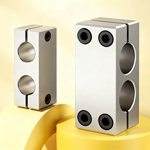 光轴平行夹支架同径支柱固定夹同方向异径支撑夹双孔圆钢管连接件