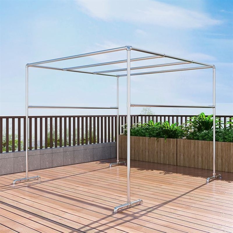 镀锌钢管晾衣架落地挂衣架室外防风防锈晒被子户外大型晒衣架