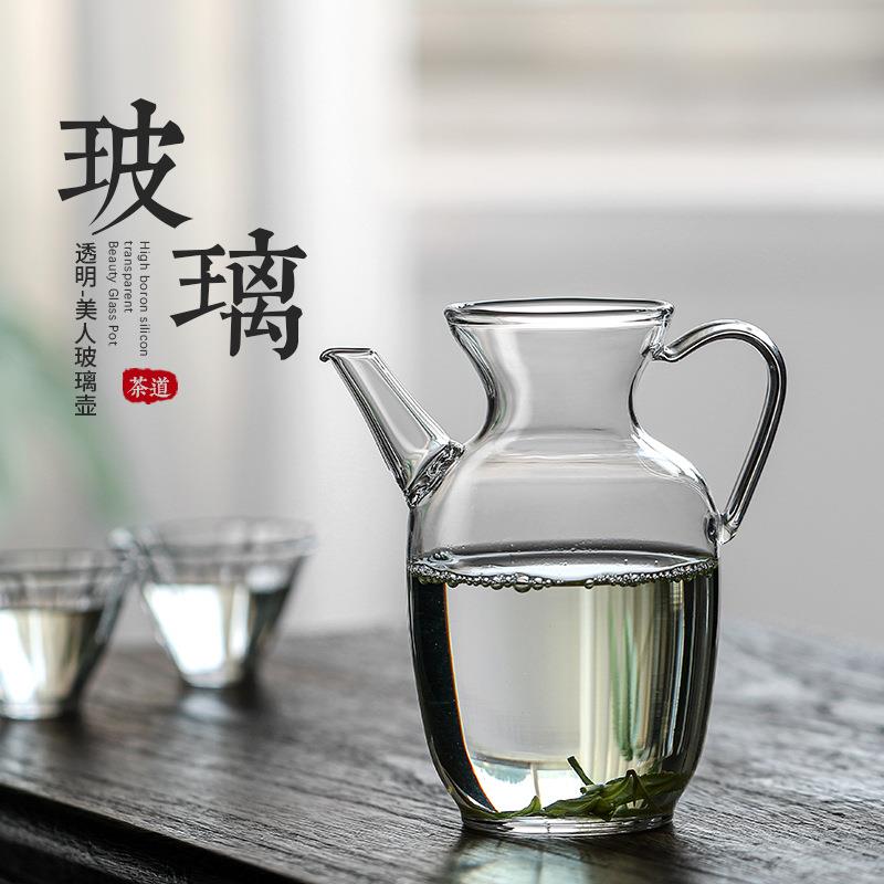 仿宋执壶自带过滤绿茶专用泡茶壶家用冲茶器茶具玻璃茶壶一人小壶