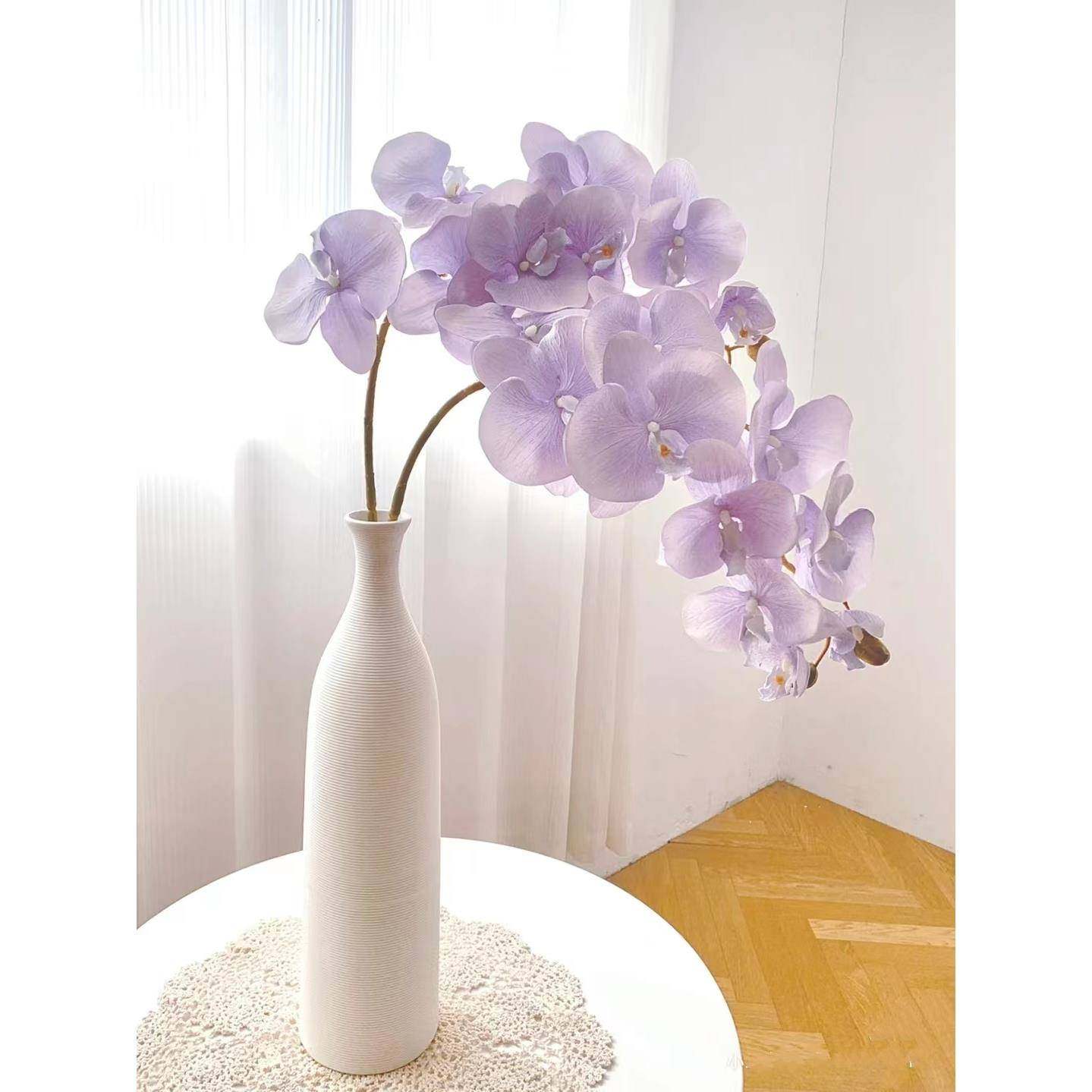 单支高档蝴蝶兰仿真花手感假花摆设摆件酒店卧室花装饰兰花干花花