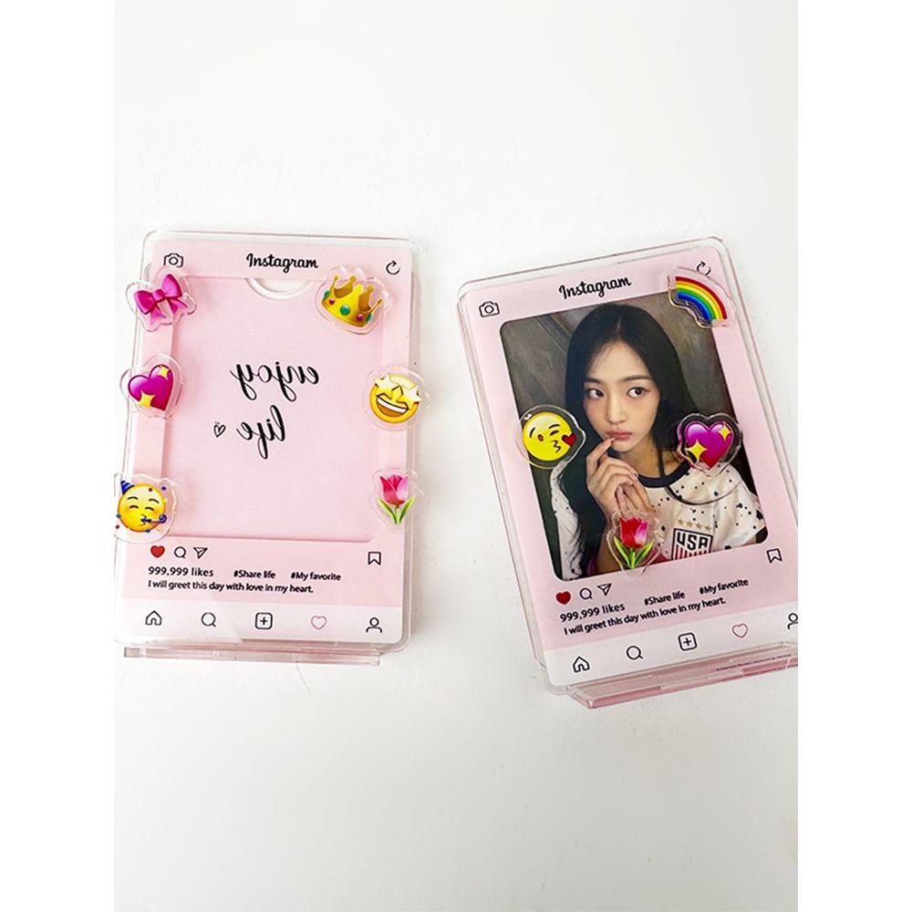 ins亚克力小卡相框3寸照片插卡立牌摆件桌面摆台明星拍立得展示框