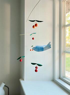 和平鸽樱桃鸟平衡风铃丹麦Flensted Mobiles悬挂吊饰儿童房挂件