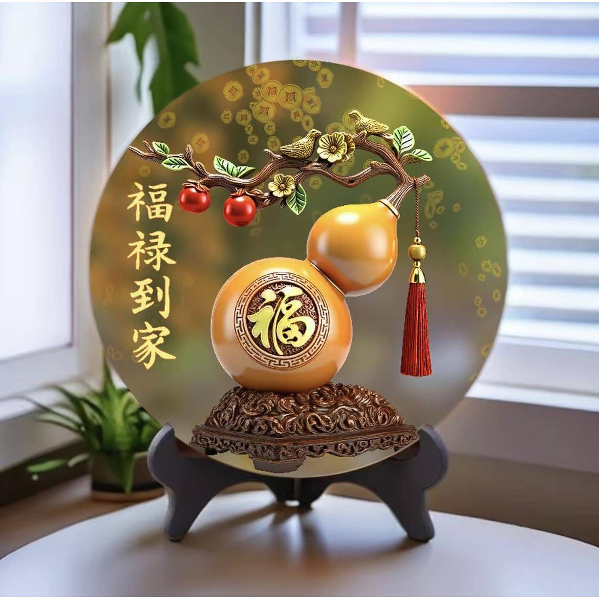 福禄到家家居摆件财源滚滚餐厅办公室客厅玄关电视柜桌面装饰品