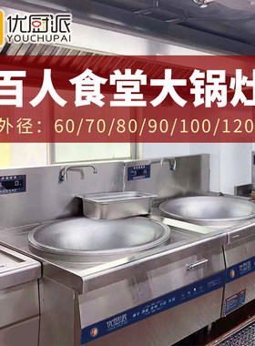 商用单头大功率学校饭店食堂电炒煮面熬汤锅电磁温控炸炉大锅灶