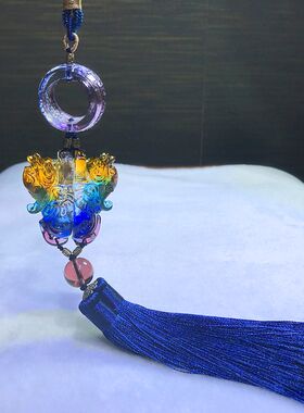 琉璃汽车挂件高档车载招财貔貅路路通车内吊饰后视镜吊坠挂饰品