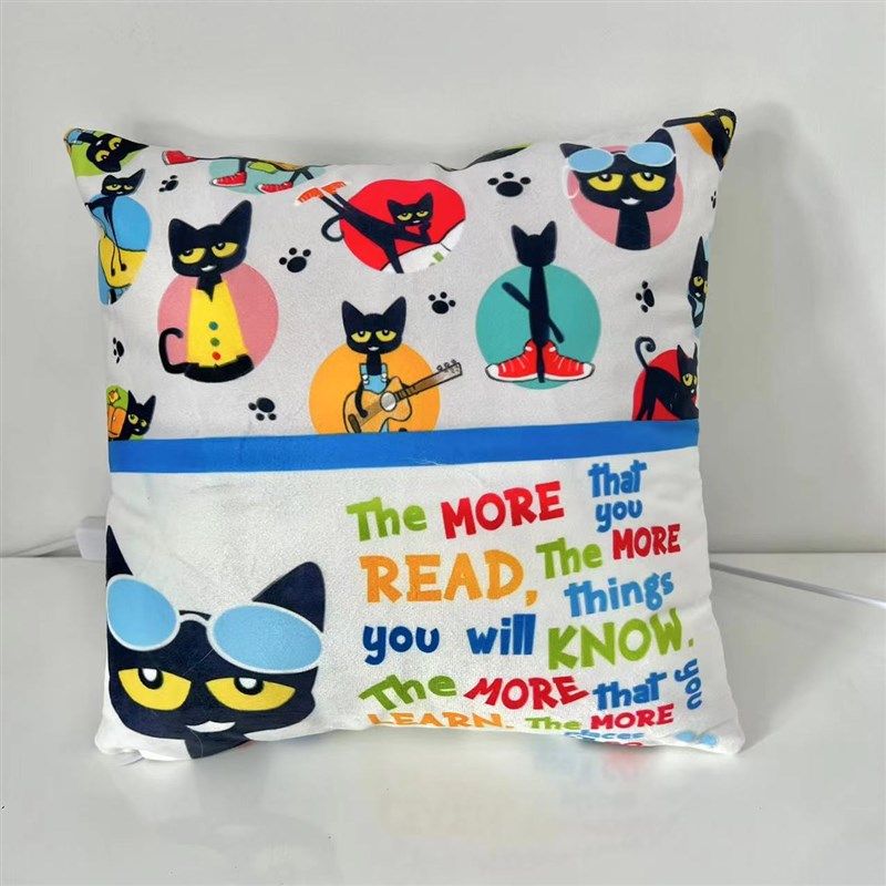 绘本馆图书室幼儿园儿童房阅读角英文环创装饰枕头卡通抱枕