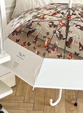 geen houe * 复古油画猫咪长柄自动伞