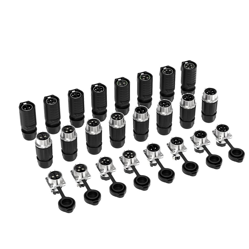 惟兴免焊接LP28航空插头2芯3芯50A大功率电源快速锁线防水连接器