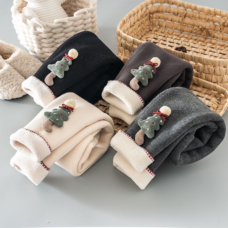 女童加绒打底裤秋冬款儿童冬季一体绒加厚保暖长裤子宝宝棉裤冬装