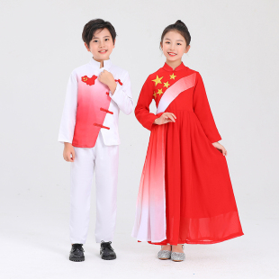 六一小学生合唱演出服儿童红歌比赛朗诵礼服初中生爱国表演舞蹈服