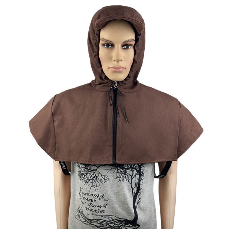 拉链抽绳披肩帽男大号搬运装卸扛水泥装修施工秋收庄稼干农活帽子