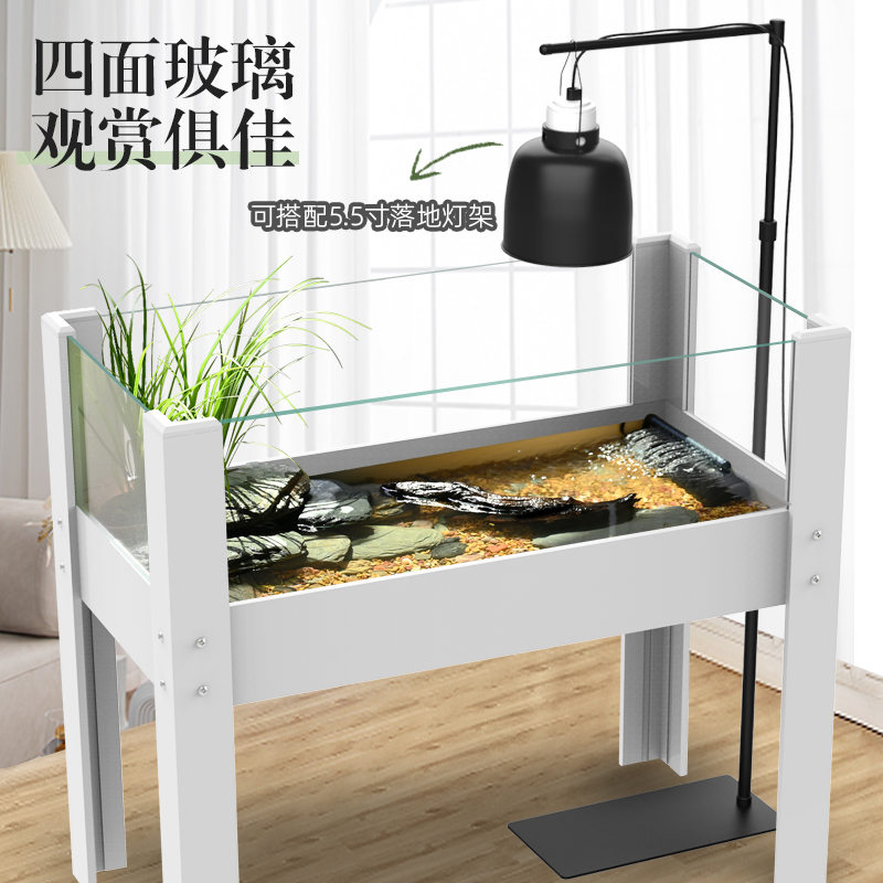 乌龟缸生态造景水陆缸别墅家用客厅养大乌龟专用特大号玻璃饲养箱