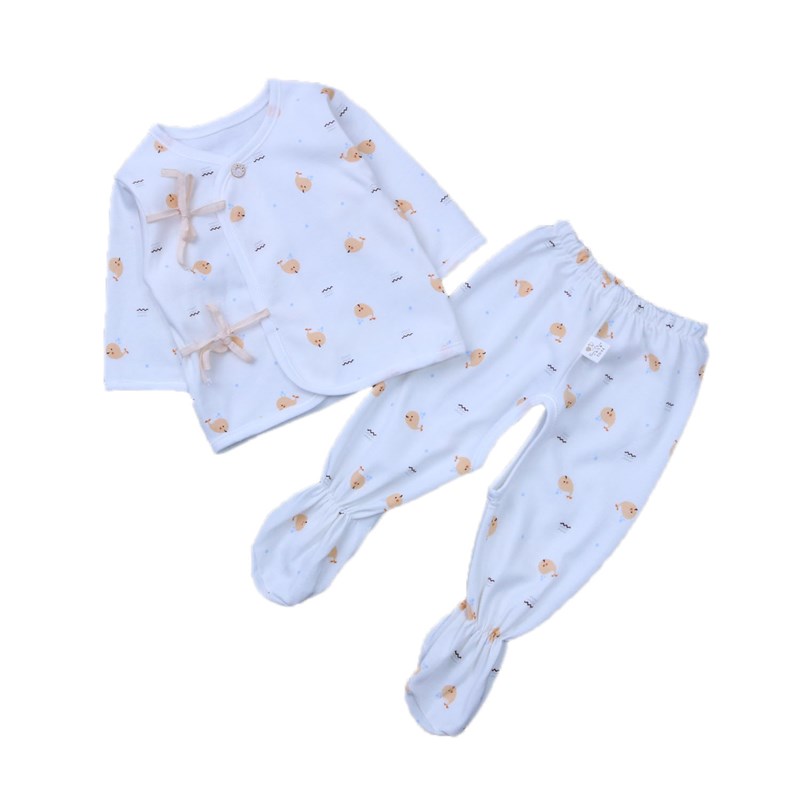 新生儿衣服纯棉绑带包脚宝宝套装婴儿内衣连脚裤子0-3个月1四季款