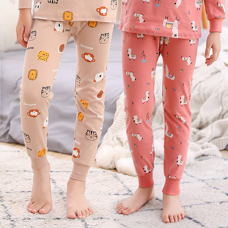 儿童棉毛裤单条睡裤秋裤精梳纯棉学生小孩中大男女童保暖裤打底裤