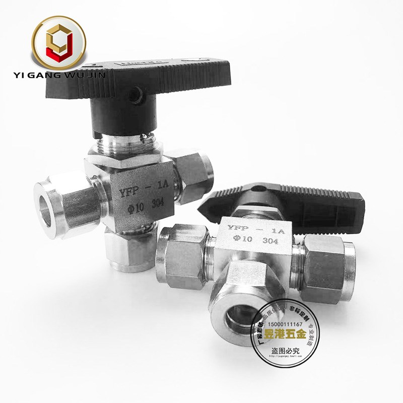304/316不锈钢卡套三通仿美球阀十字型面板切换换向YFP-1A英制管