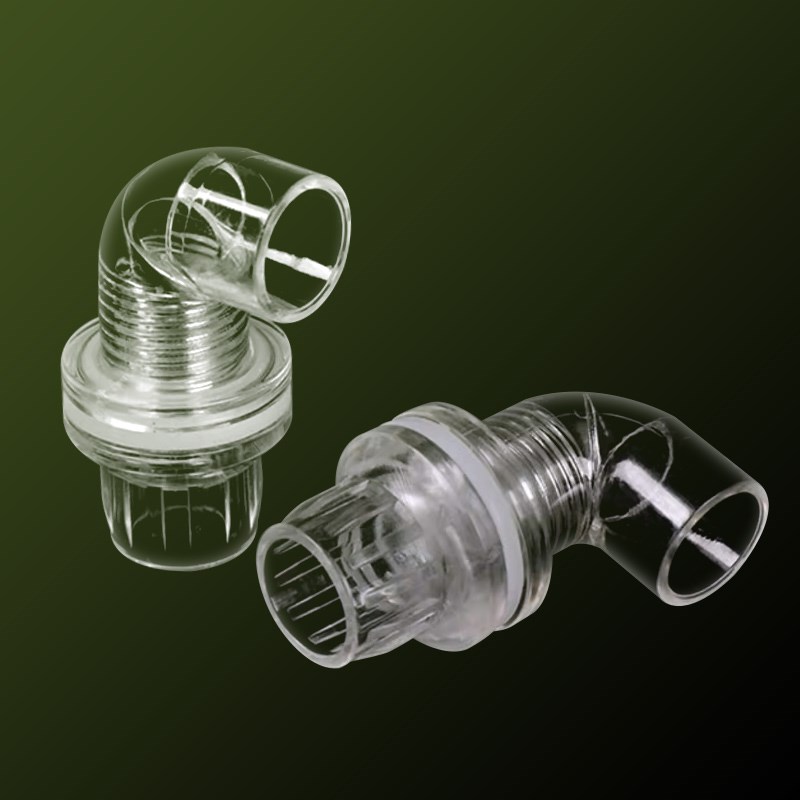 鱼缸上下水接头亚克力透明进出水管件夹玻璃穿孔溢流排水配件打孔