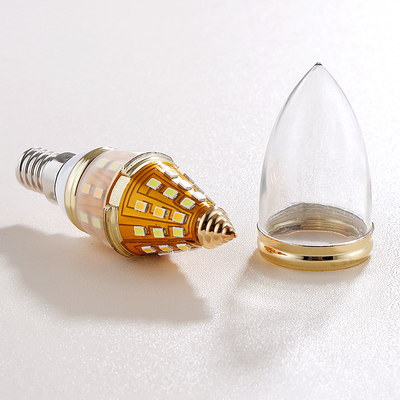 led蜡烛灯泡e14小螺口尖泡12w15w拉尾水晶吊灯暖光三色节能灯光源