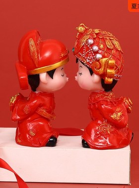 新婚结婚礼物礼物送闺蜜新人摆件礼品工艺创意家居搪胶一对实用