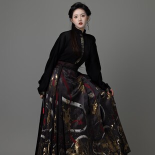 2023国风大典异志录【典祖】同系列书画仿妆花织金马面裙五对褶