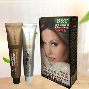 久美为宝焗油膏染发剂无氨营养光泽不刺激头皮栗棕色乳液80g*2