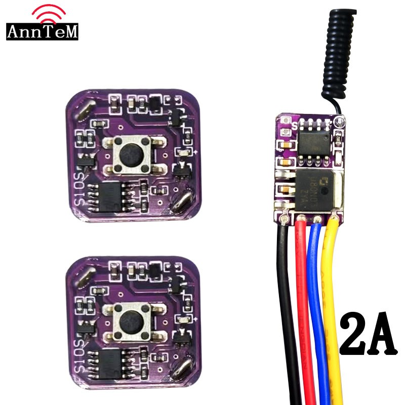 ANNTEM射频迷你无线遥控开关3V4.5V12V24V通断控制器LED电源