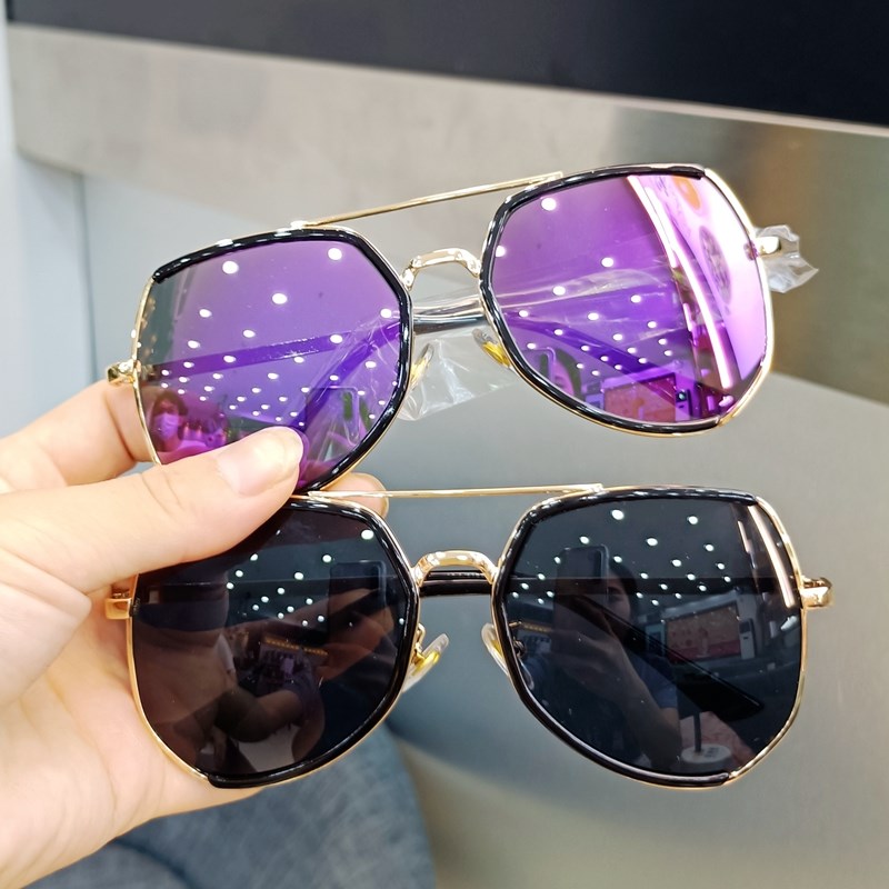 儿童墨镜时尚个性男童蛤蟆镜中大童女孩炫彩大框走秀表演眼镜潮童