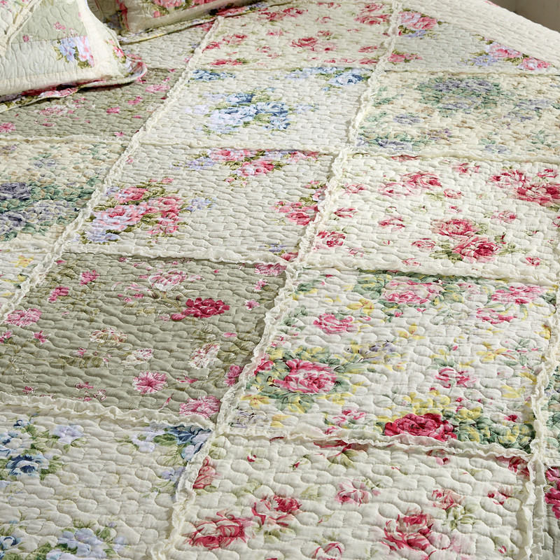 特惠出口衍缝被床盖三四件套全棉水洗空调夏凉被纯棉夹棉床单拼块